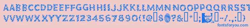 POPSF    Font – Blue Fonts on Pink Background