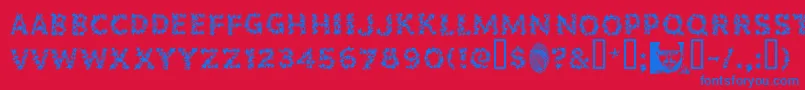 POPSF    Font – Blue Fonts on Red Background