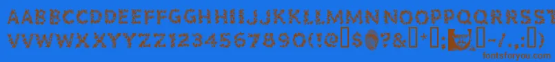 POPSF    Font – Brown Fonts on Blue Background