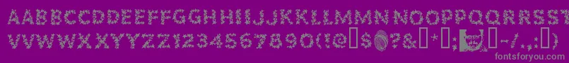 POPSF   -Schriftart – Graue Schriften auf violettem Hintergrund