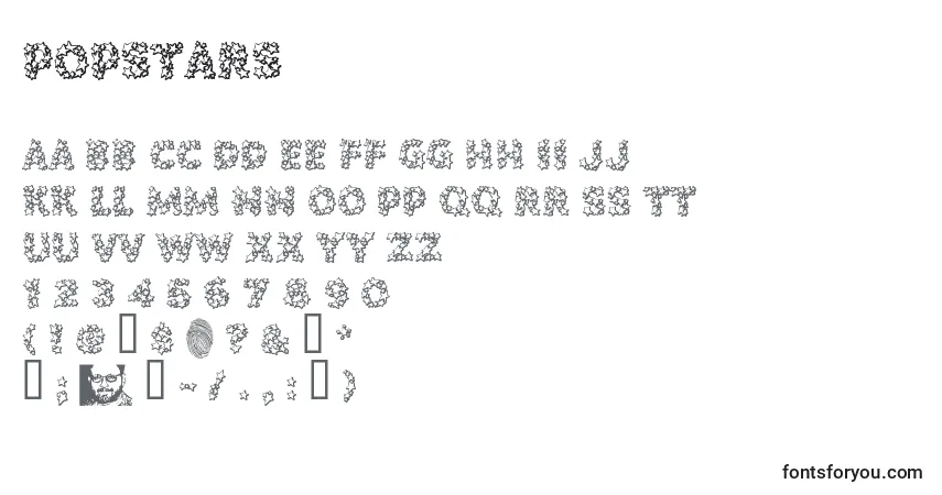 Schriftart POPSTARS (137165) – Alphabet, Zahlen, spezielle Symbole