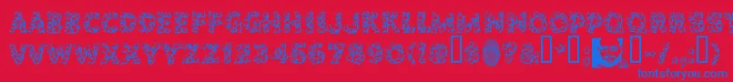 POPSTARS Font – Blue Fonts on Red Background