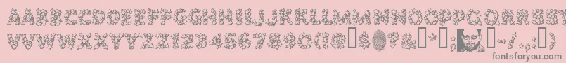 POPSTARS-Schriftart – Graue Schriften auf rosa Hintergrund