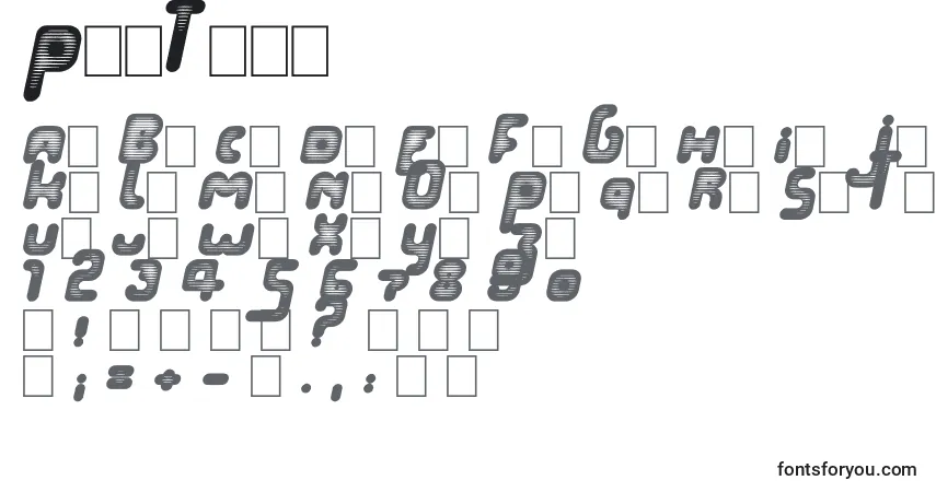 Czcionka PopTivi – alfabet, cyfry, specjalne znaki