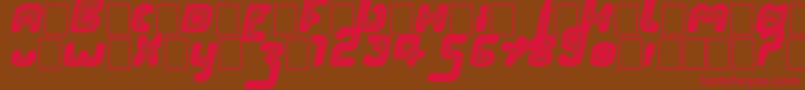 PopTivi Font – Red Fonts on Brown Background