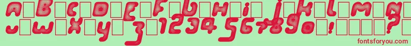 PopTivi Font – Red Fonts on Green Background
