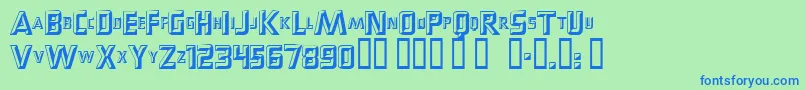 Popups Font – Blue Fonts on Green Background