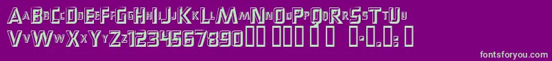 Czcionka Popups – zielone czcionki na fioletowym tle