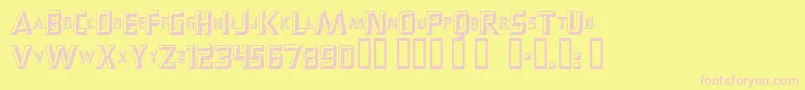 Popups Font – Pink Fonts on Yellow Background