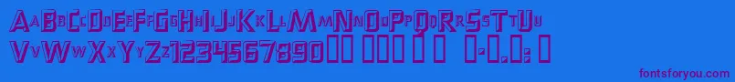 Popups-Schriftart – Violette Schriften auf blauem Hintergrund