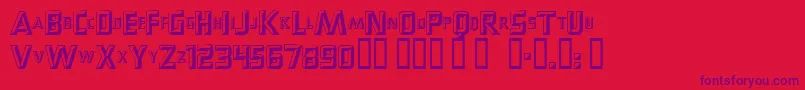 Popups Font – Purple Fonts on Red Background
