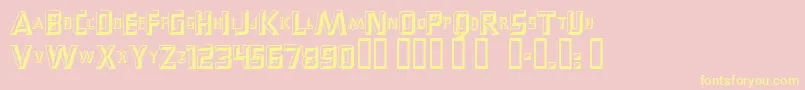 フォントPopups – 黄色のフォント、ピンクの背景