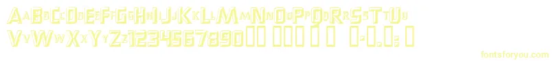 Popups-Schriftart – Gelbe Schriften auf weißem Hintergrund