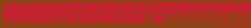 POPWEI  -Schriftart – Rote Schriften auf braunem Hintergrund