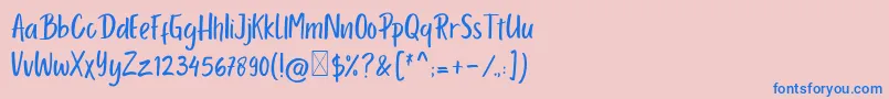 Porcelain Font – Blue Fonts on Pink Background