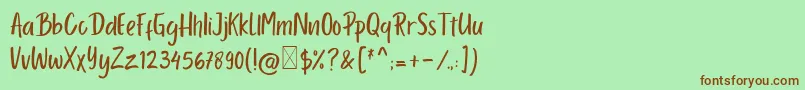 Porcelain Font – Brown Fonts on Green Background