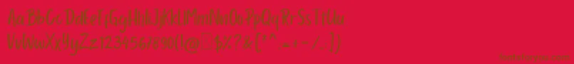 Czcionka Porcelain – brązowe czcionki na czerwonym tle
