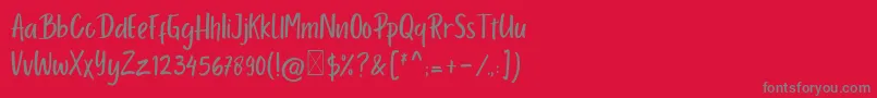 Porcelain Font – Gray Fonts on Red Background