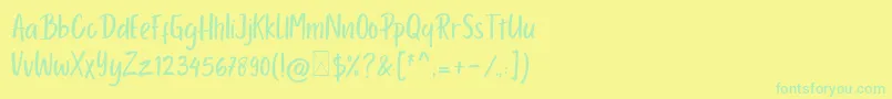 Porcelain Font – Green Fonts on Yellow Background
