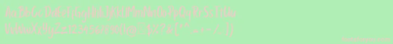 Porcelain Font – Pink Fonts on Green Background