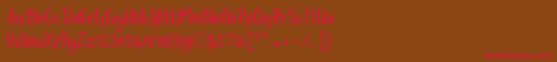 Porcelain Font – Red Fonts on Brown Background