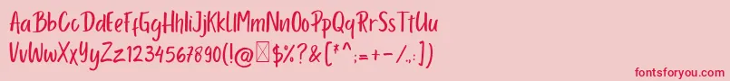 Porcelain Font – Red Fonts on Pink Background