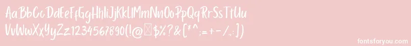 フォントPorcelain – ピンクの背景に白い文字