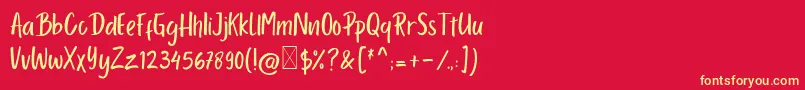 Porcelain Font – Yellow Fonts on Red Background