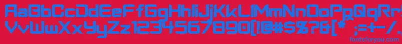 フォントCyberverseBold – 赤い背景に青い文字