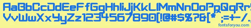 CyberverseBold Font – Blue Fonts on Yellow Background