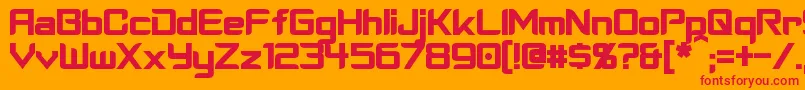 フォントCyberverseBold – オレンジの背景に赤い文字