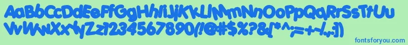 PORKH    Font – Blue Fonts on Green Background