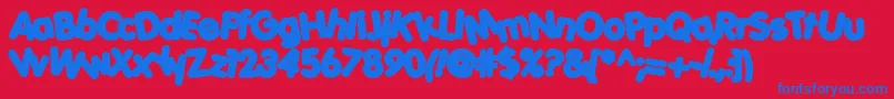 PORKH    Font – Blue Fonts on Red Background