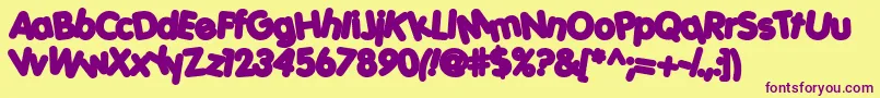 PORKH    Font – Purple Fonts on Yellow Background