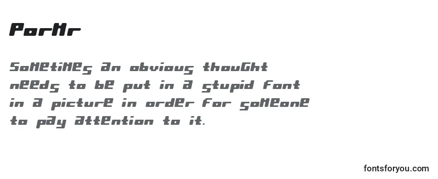 Review of the Pormr    (137171) Font