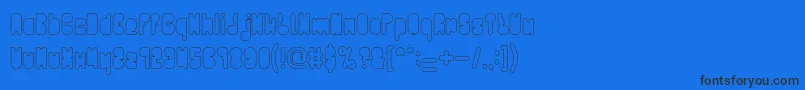 PORTABLE HOLLOW Font – Black Fonts on Blue Background