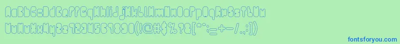 PORTABLE HOLLOW Font – Blue Fonts on Green Background