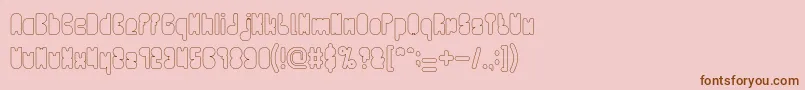 PORTABLE HOLLOW-Schriftart – Braune Schriften auf rosa Hintergrund