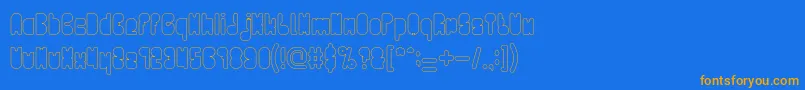 PORTABLE HOLLOW Font – Orange Fonts on Blue Background