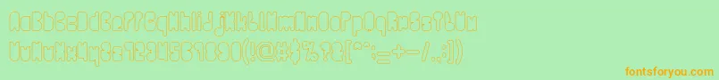 Weitere Informationen zur PORTABLE HOLLOW-Schriftart PORTABLE HOLLOW-Schriftart – Orangefarbene Schriften auf grünem Hintergrund