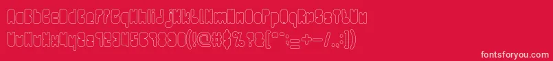 More about PORTABLE HOLLOW Font PORTABLE HOLLOW Font – Pink Fonts on Red Background