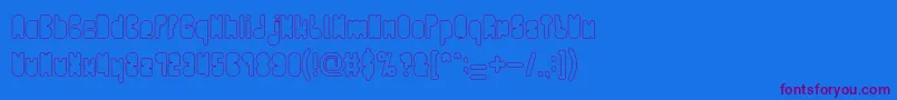 PORTABLE HOLLOW Font – Purple Fonts on Blue Background