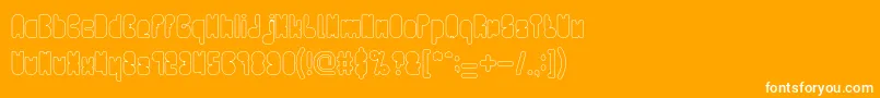 Weitere Informationen zur PORTABLE HOLLOW-Schriftart PORTABLE HOLLOW-Schriftart – Weiße Schriften auf orangefarbenem Hintergrund
