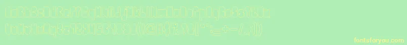 PORTABLE HOLLOW-fontti – keltaiset fontit vihreällä taustalla