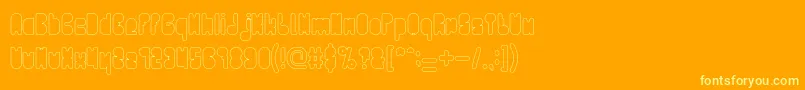 PORTABLE HOLLOW-Schriftart – Gelbe Schriften auf orangefarbenem Hintergrund