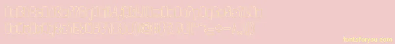 PORTABLE HOLLOW-Schriftart – Gelbe Schriften auf rosa Hintergrund