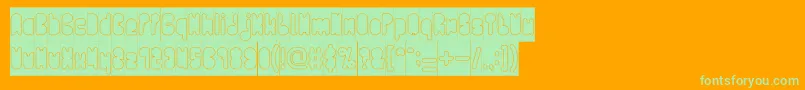 PORTABLE INVERSE-Schriftart – Grüne Schriften auf orangefarbenem Hintergrund