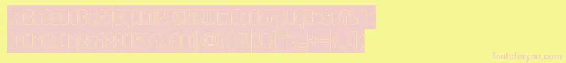 PORTABLE INVERSE-fontti – vaaleanpunaiset fontit keltaisella taustalla