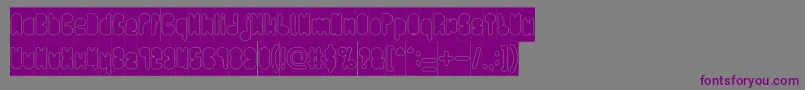 フォントPORTABLE INVERSE – 紫色のフォント、灰色の背景