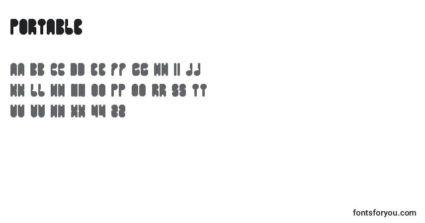 A fonte PORTABLE (137175) – alfabeto, números, caracteres especiais